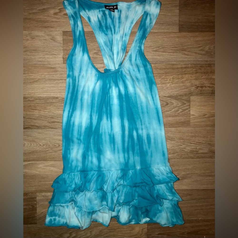 Lovely turquoise tie-died T-back tank top